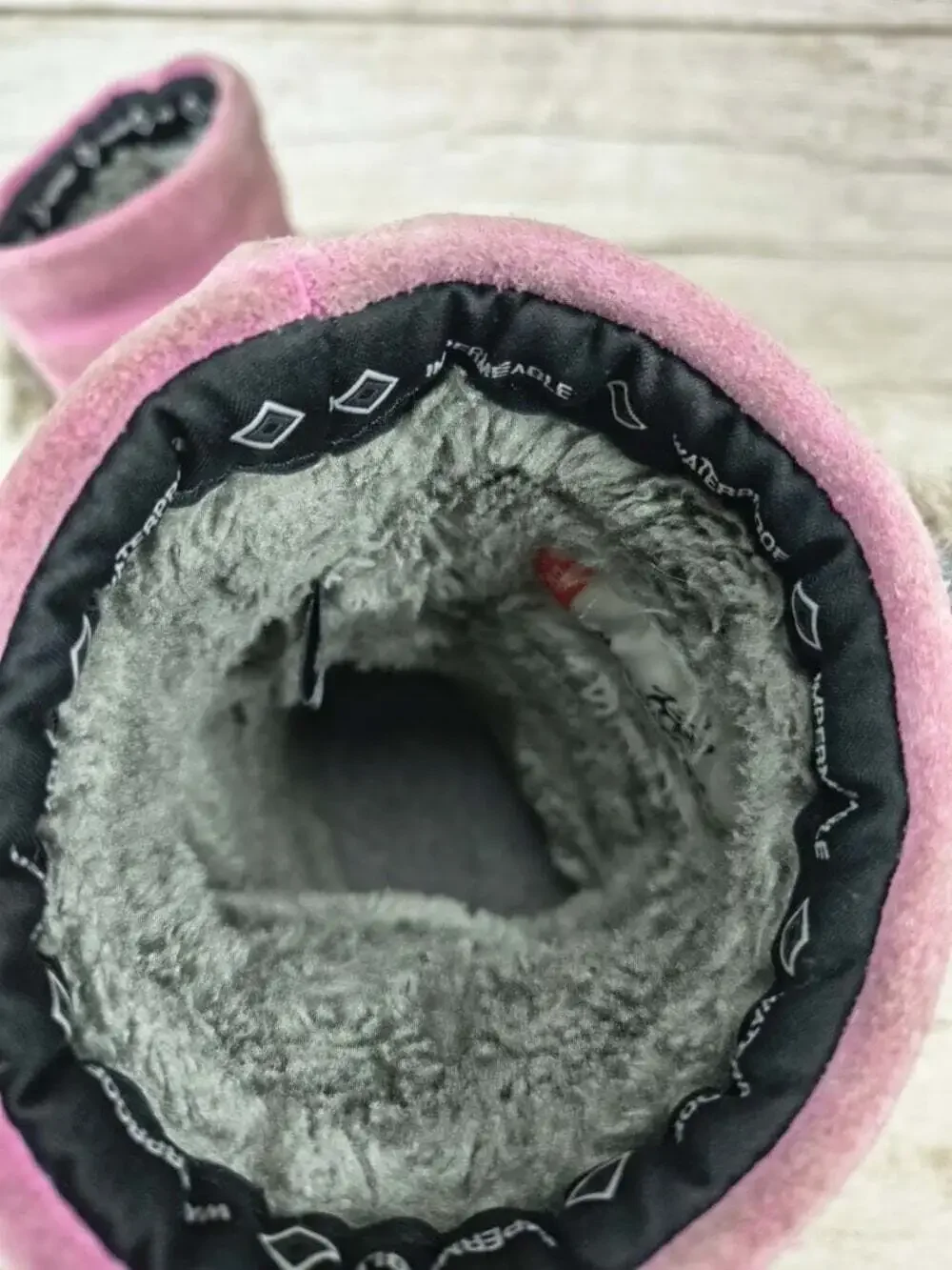 Manitobah Mukluks Pink Suede Fur Trim Boots Kids Size 12